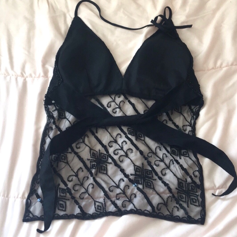 Sequined halter top